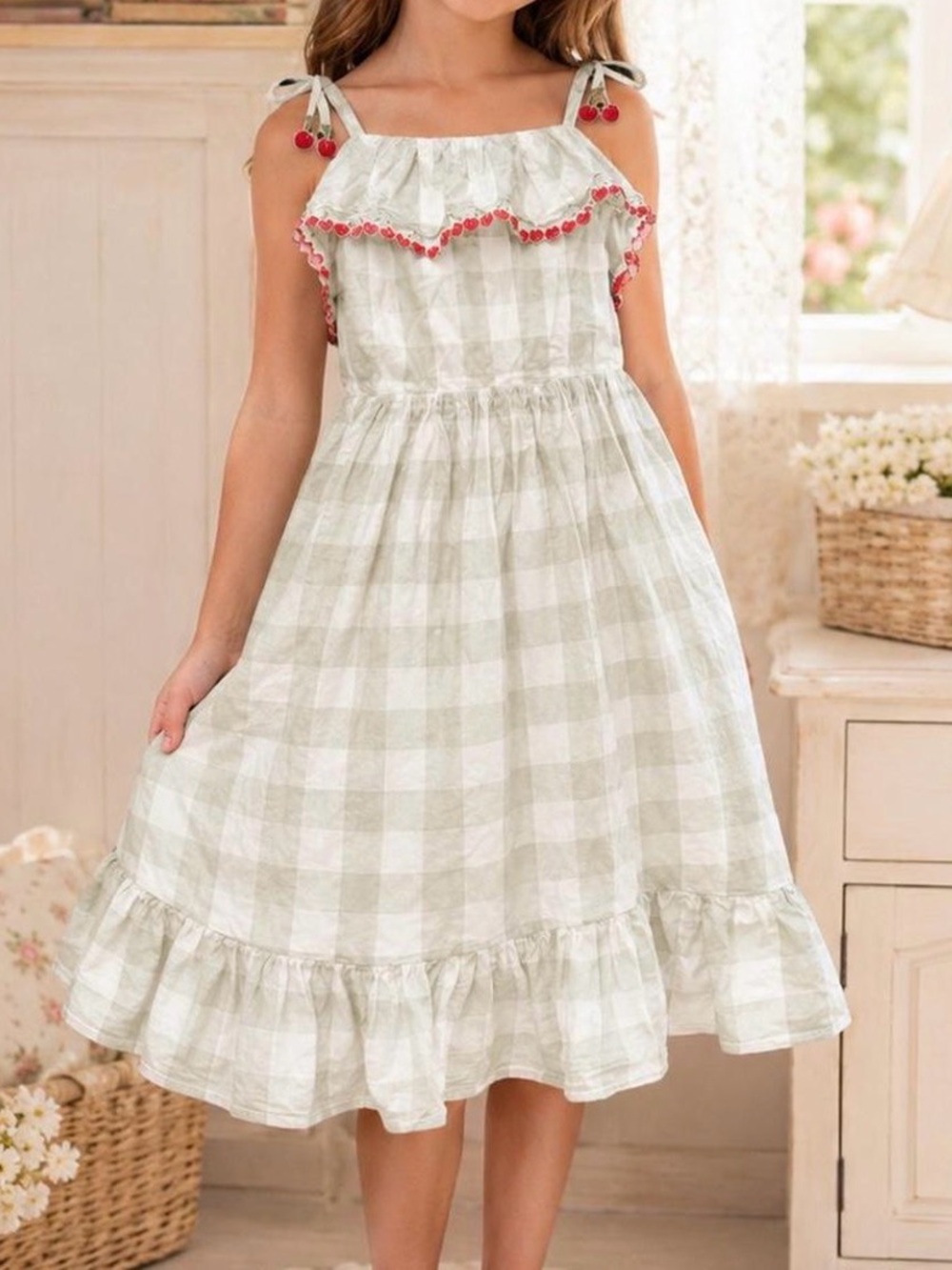 Happily Grey Boutique Cherry Gingham Midi Dress |
Size 10